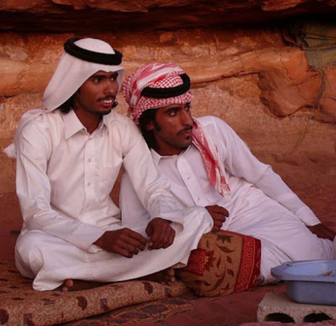 Jordanian Arab bedouin men (Semitic).