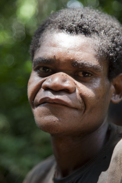 A Baka man (Pygmy). The Pygmy ancestral component peaks in frequency among Baka, Biaka, Mbuti and other Pygmies of central Africa.