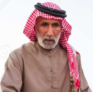 An Emirati Arab bedouin man (Semitic). Among Afro-Asiatic-speaking populations, EmiratiC bedouin Arabs have the most Ancient Ancestral South Indian admixture (10.9%). This is due to contact between their Semitic ancestors and natives of the Indian peninsula.