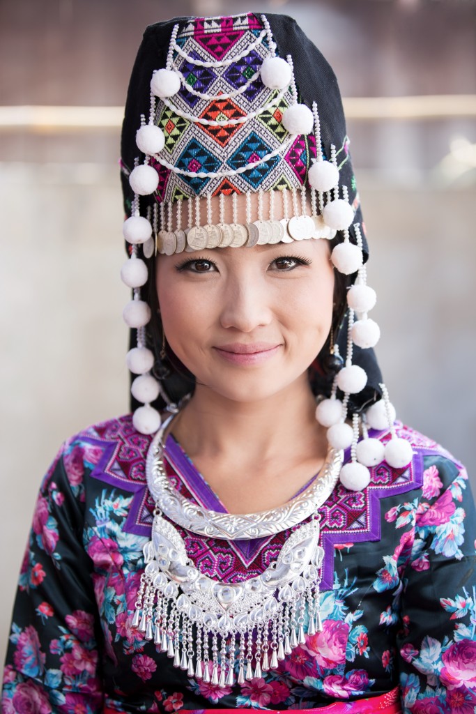 A Hmong woman (East Asian). The East Asian ancestral component peaks in frequency among the Gelao, Hmong and other populations of eastern Asia.
