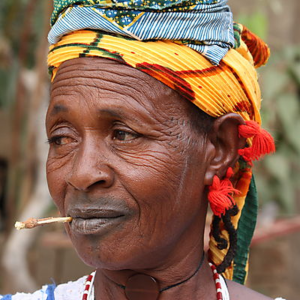 A Fulani woman (Niger-Congo). Genome analysis indicates that the Fulani of the Sahel predominantly carry the ancient Niger-Congo component. Frequencies of this ancestral element vary depending on location, from a high of ~80% among the Fulani of Guinea to a lower 60% average among the Fulani of Ziniare, Burkina Faso. The rest of the Fulani's ancestry consists of a mixture of North African Iberomaurusian, West Eurasian and East Eurasian components. Further genetic analysis suggests that the Fulani acquired their Iberomaurusian element as well as their cattle pastoralism tradition from the Early Neolithic herders of Takarkori, Libya.